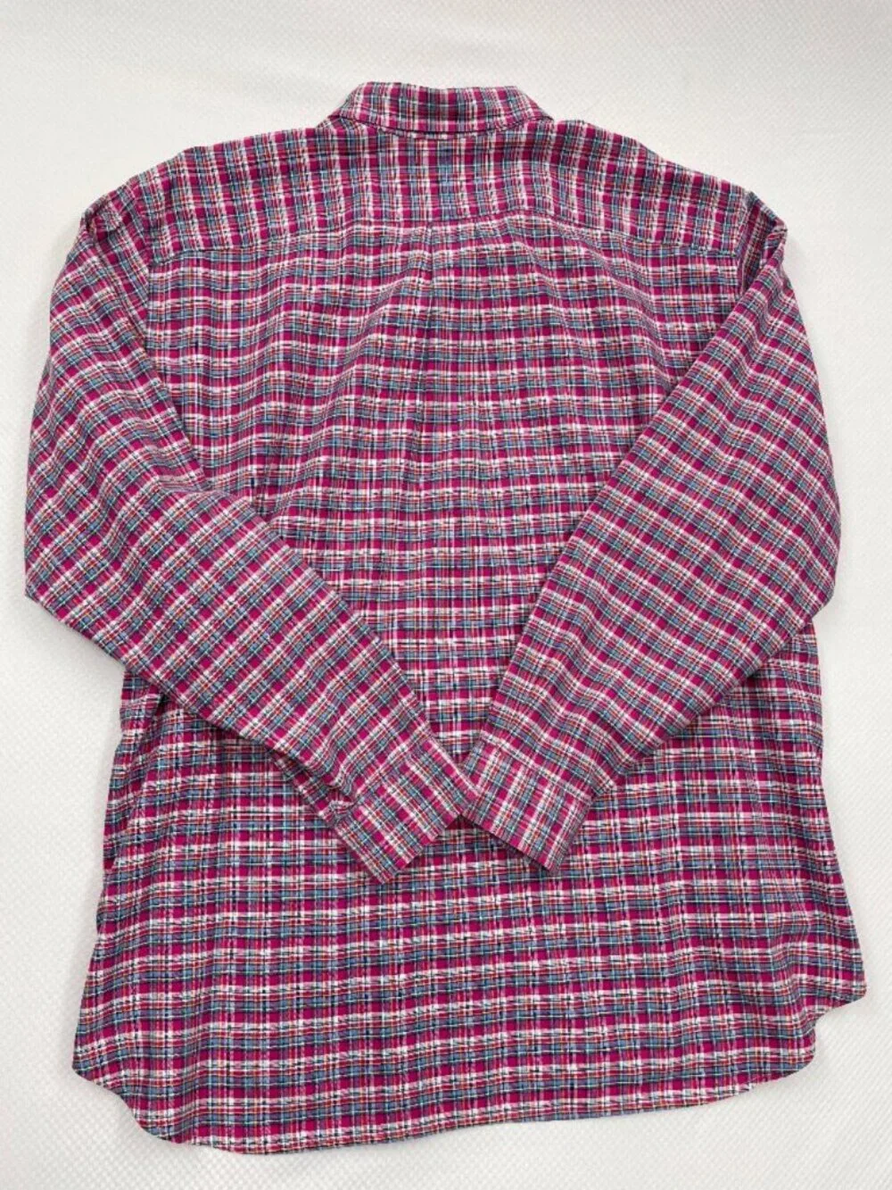 Ralph Lauren Button Down Shirt Pink Blue Plaid Pony Logo Men's 2XB XXL Big Man